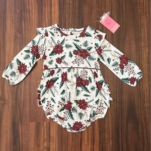 NWT RuffleButts Christmas Bubble Romper 18-24m